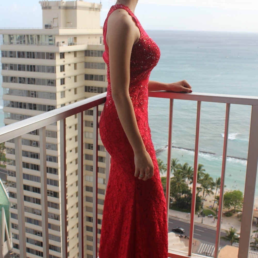 Red May Queen Prom dress